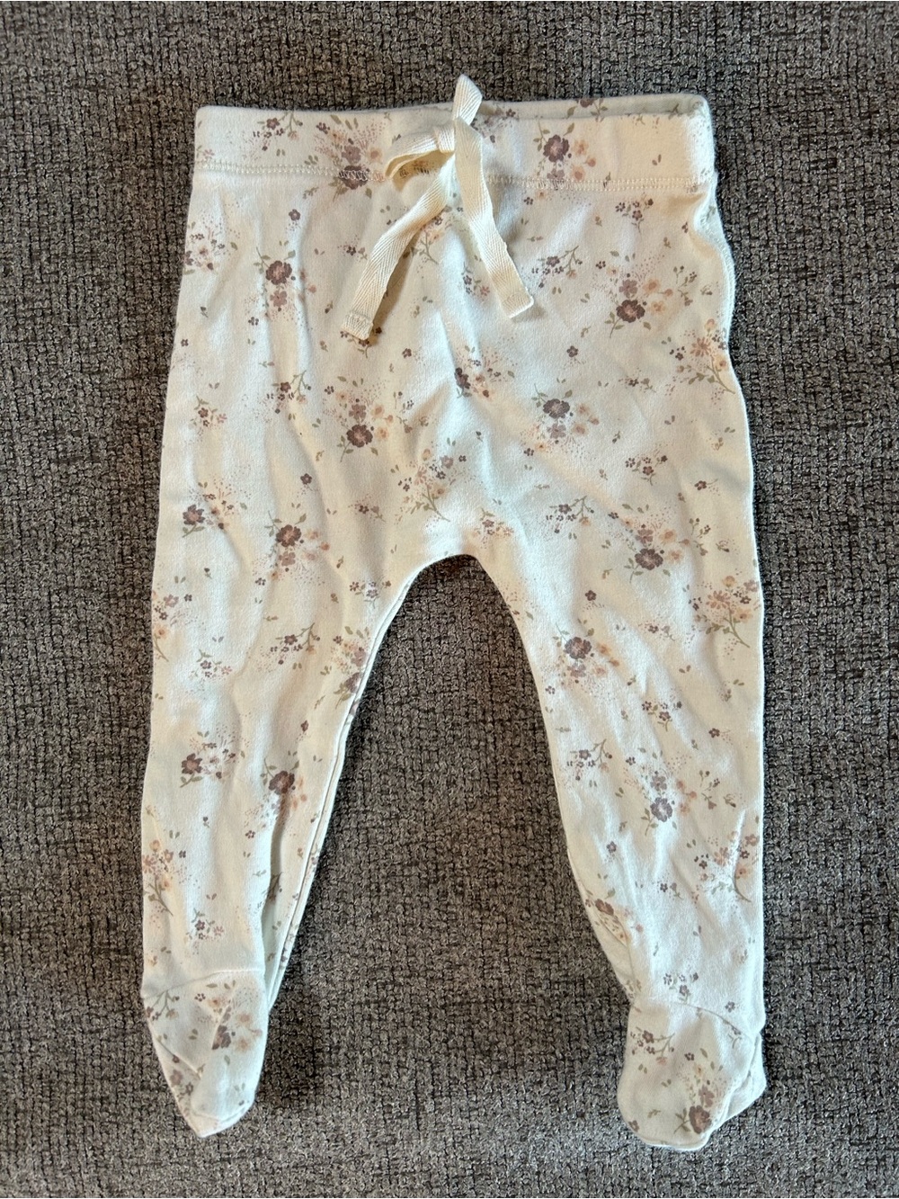 Jamie Kay Cream Footed One-Piece with Dusty Pink Floral Print